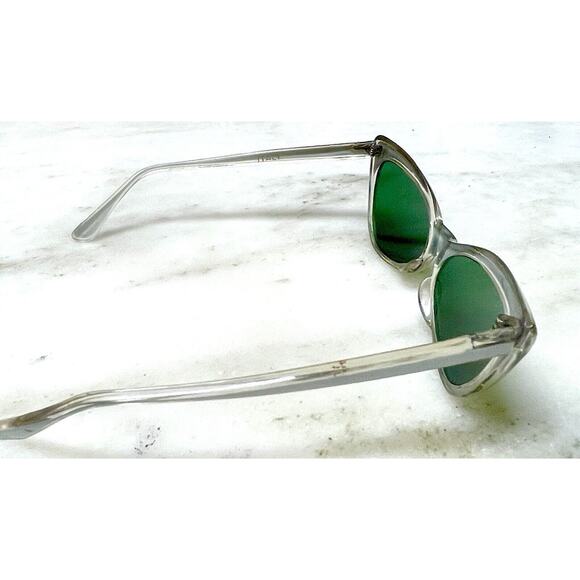 1950’s 1960’s Vintage Cat eye Gray Sunglasses Pearl Green Lens - Picture 9 of 10